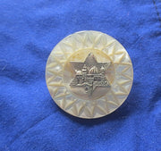 pin or brooch mother of pearl button one of a kind