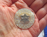 pin or brooch mother of pearl button one of a kind sun style jerusalem star of david
