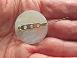 pin or brooch mother of pearl button one of a kind