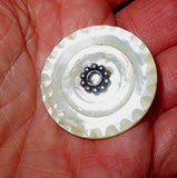 pin or brooch mother of pearl button one of a kind