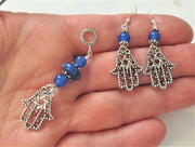 hamsa filigree pendant and earrings star of david jewelry set gemstone choice