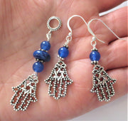 hamsa filigree pendant and earrings star of david jewelry set gemstone choice