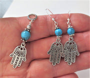 hamas filigree pendant and earrings set turquoise gemstones