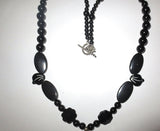 hamsa black onyx gemstone necklace hand of fatima jewelry evil eye protection one of a kind