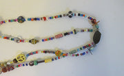 tribal ethnic bohemian multi gemstone statement necklace one of a kind