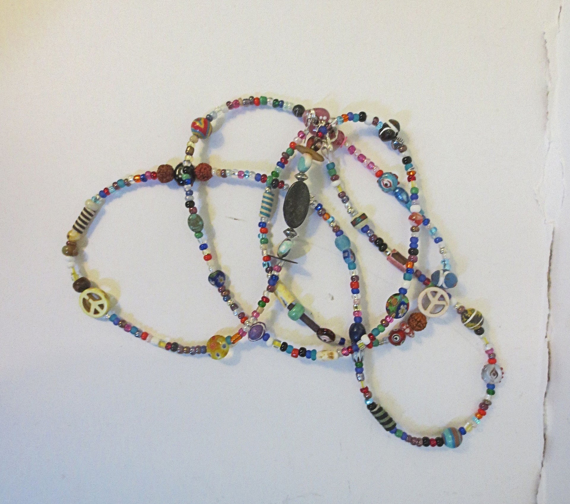 tribal ethnic bohemian multi gemstone statement necklace one of a kind