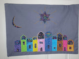 new moon quilted applique wall hanging