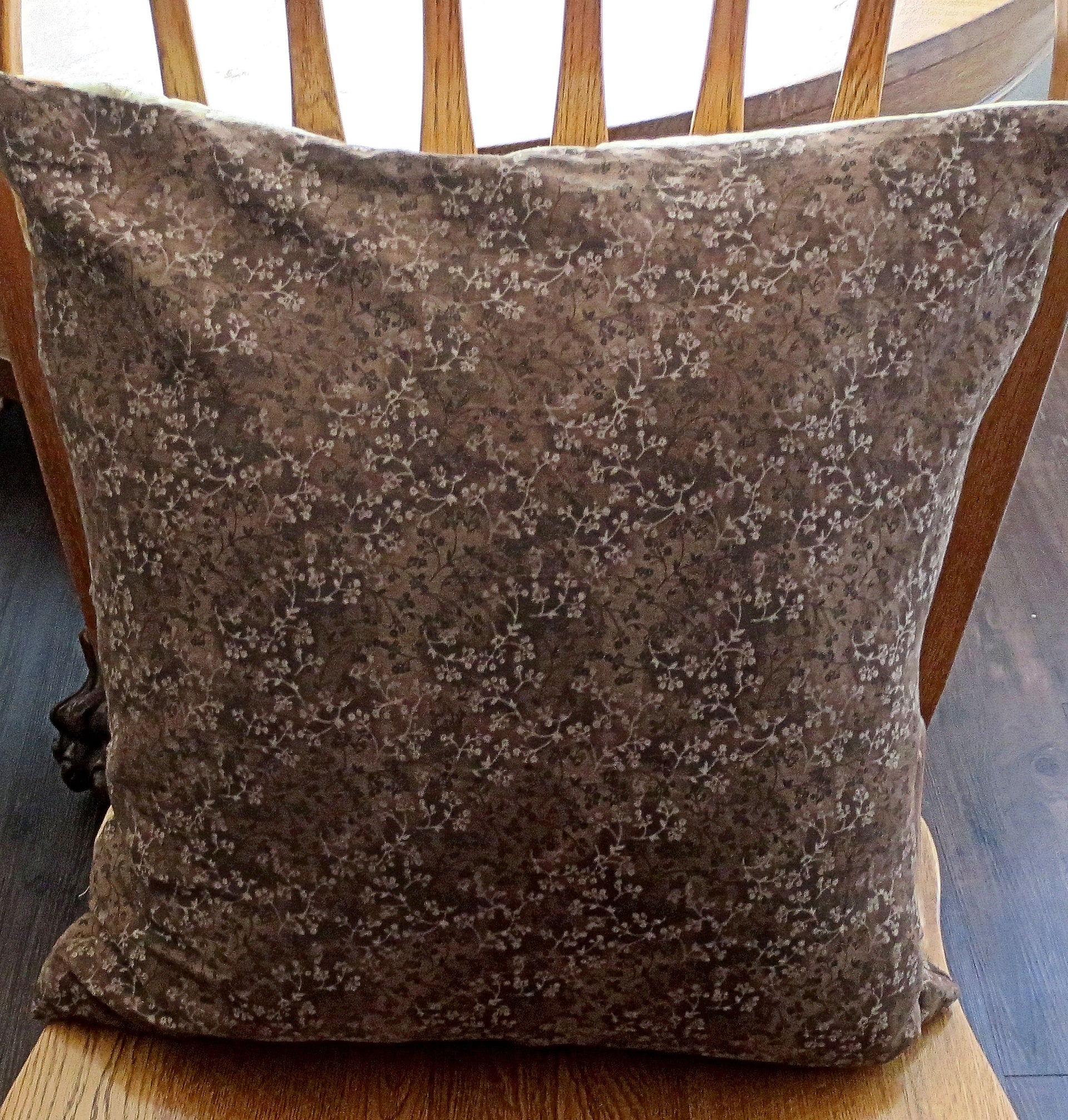 earthy browns quilted pillow cover log cabin design neutral calicos