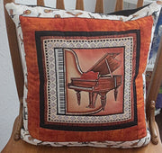 piano quilted pillow cover musical instruments music lovers