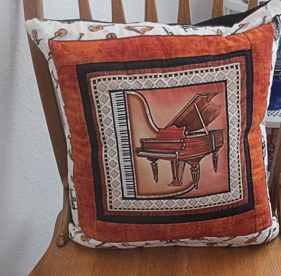 piano quilted pillow cover musical instruments music lovers