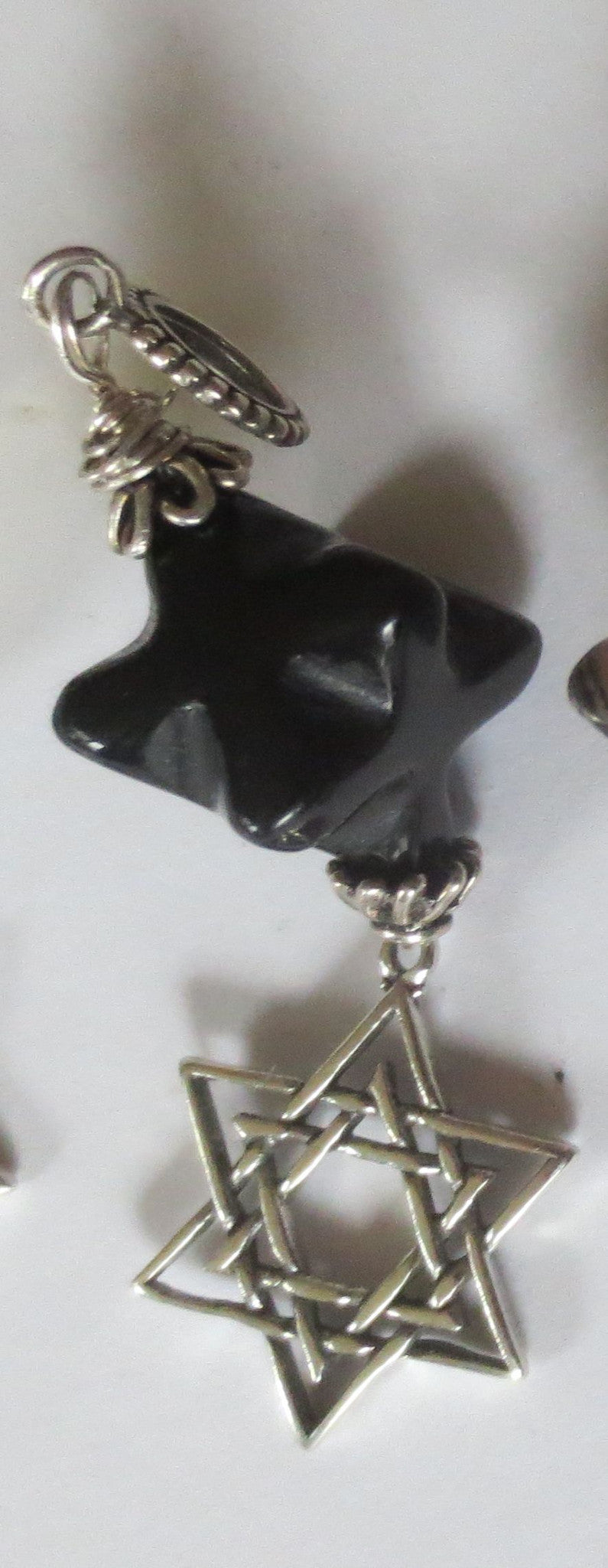 star of david beautiful merkaba gemstone pendant all sterling silver blackstone