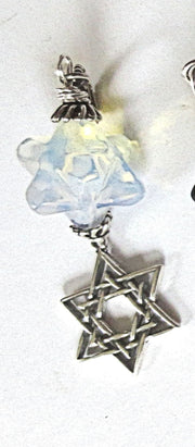 star of david beautiful merkaba gemstone pendant all sterling silver opalite