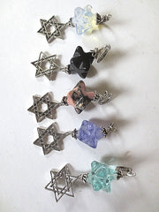 star of david beautiful merkaba gemstone pendant all sterling silver