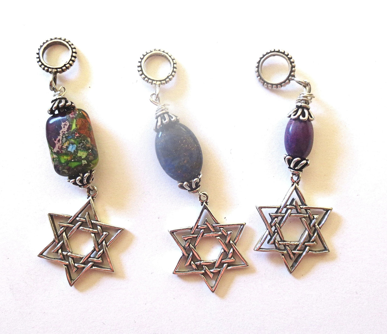 star of david with beautiful gemstone pendant all sterling silver