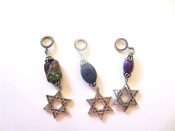 star of david with beautiful gemstone pendant all sterling silver