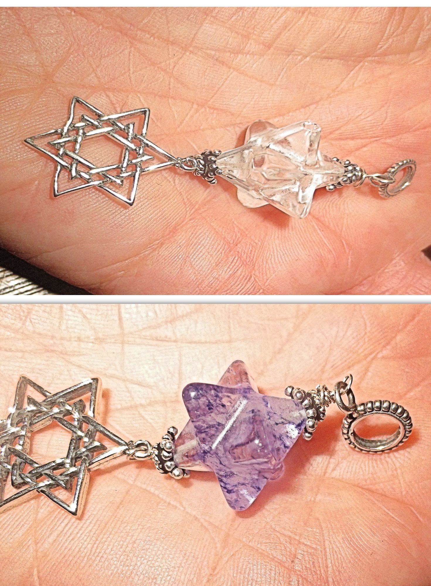 star of david beautiful merkaba gemstone pendant all sterling silver