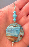 one of a kind gemstone sterling silver pendants turquoise copper agate gemstone