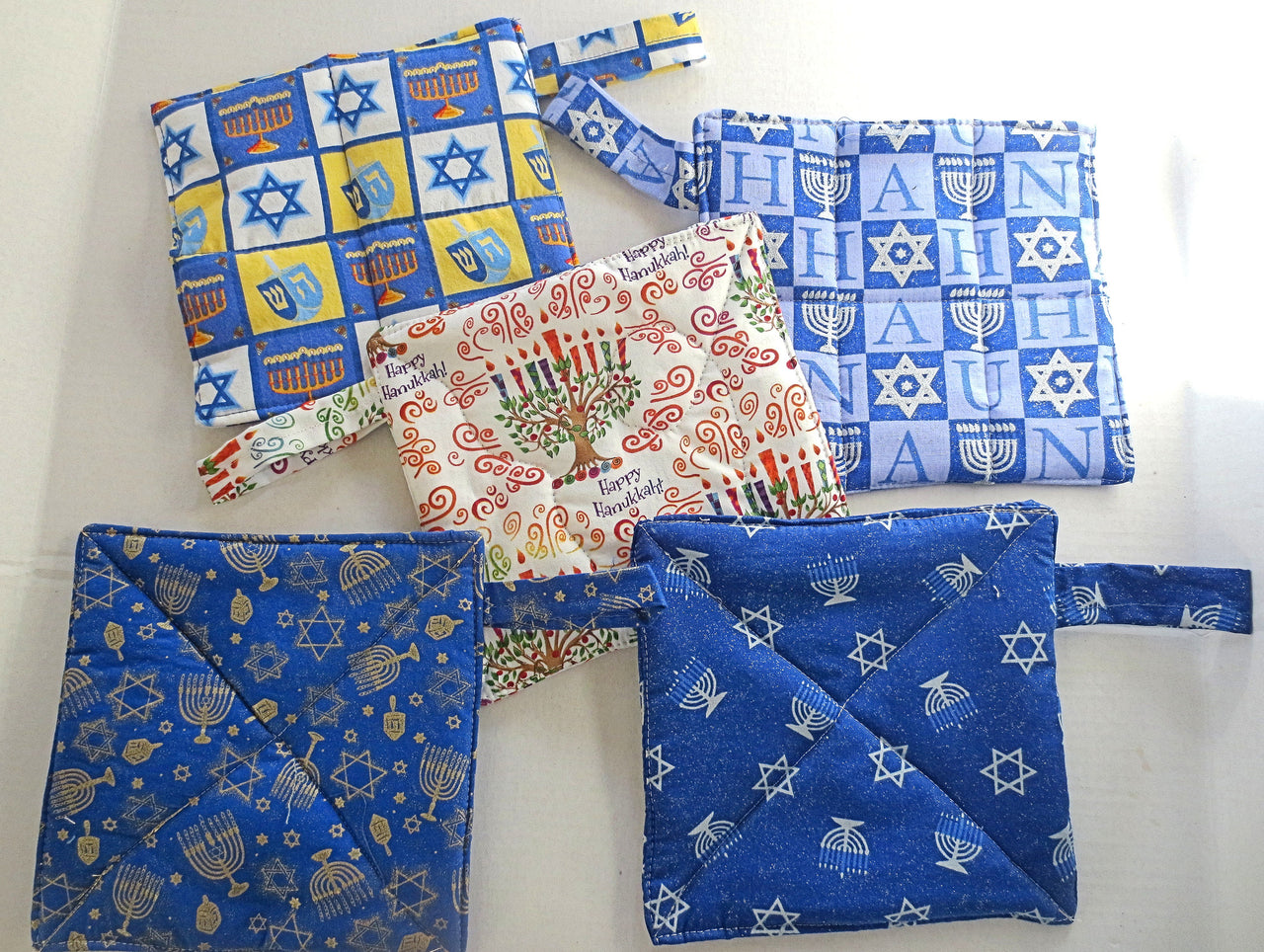 hanukkah pot holders or trivets thick double insulated handmade chanukah useful decorations