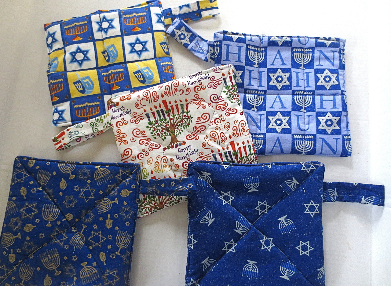 hanukkah pot holders or trivets thick double insulated handmade chanukah useful decorations