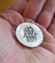 pin or brooch judaica charm mother of pearl button