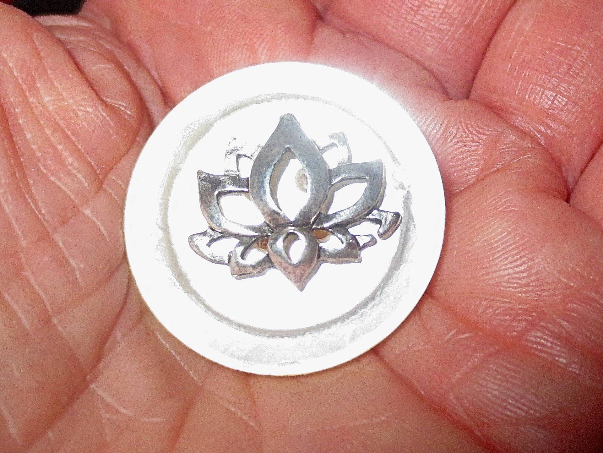 pin or brooch judaica charm mother of pearl button