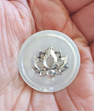 pin or brooch judaica charm mother of pearl button lotus flower