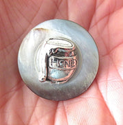 pin or brooch judaica charm mother of pearl button