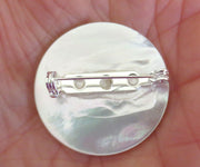 pin or brooch judaica charm mother of pearl button