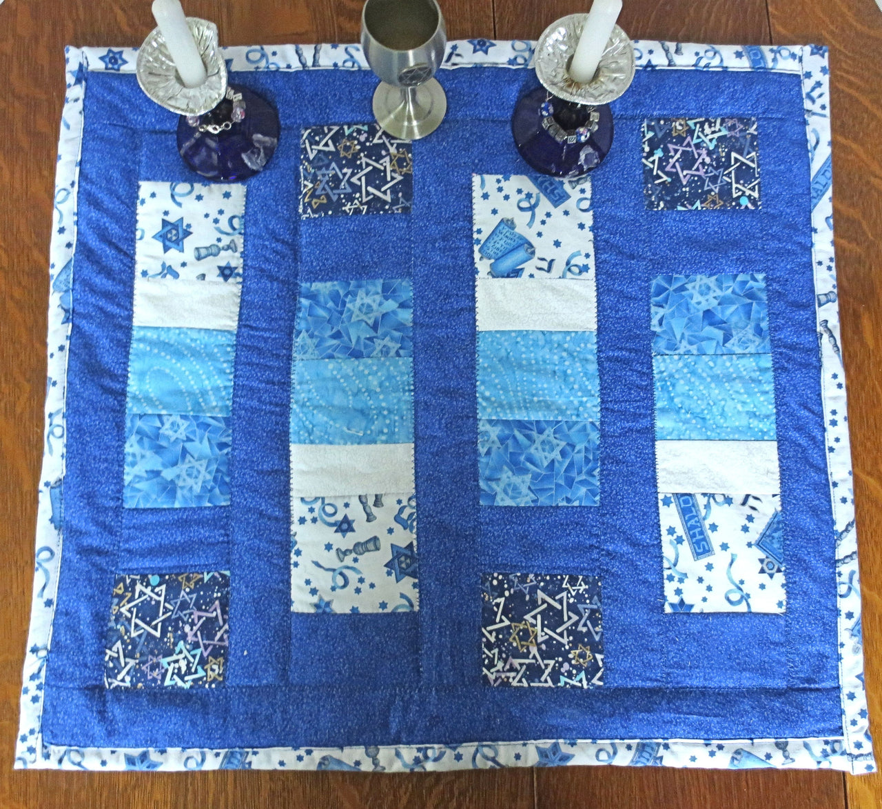 on sale judaica quilted padded rectangular table runner double sided