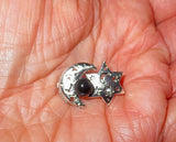 rosh hodesh or chodesh gemstone brooch or pin black onyx