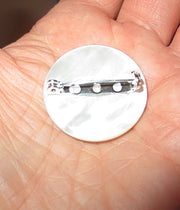 pin or brooch judaica charm mother of pearl button