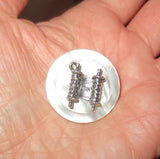 pin or brooch judaica charm mother of pearl button torah scroll