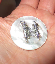 pin or brooch judaica charm mother of pearl button