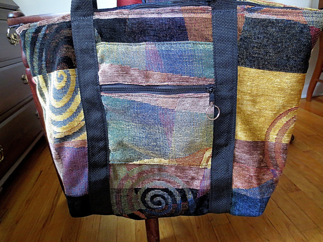 chenille tapestry tote bag stunning pattern organizing purse