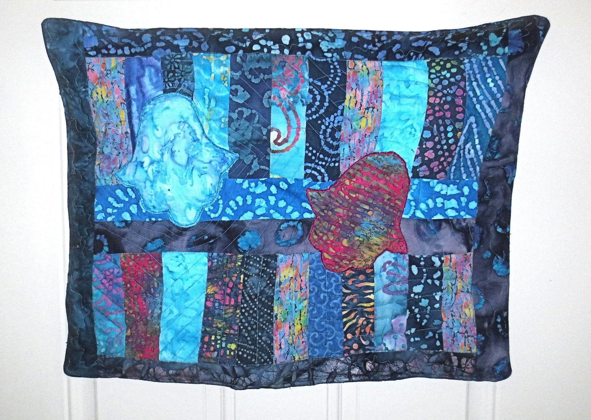 hamsas quilted batik wall hanging trabunto hands of fatima helping hands