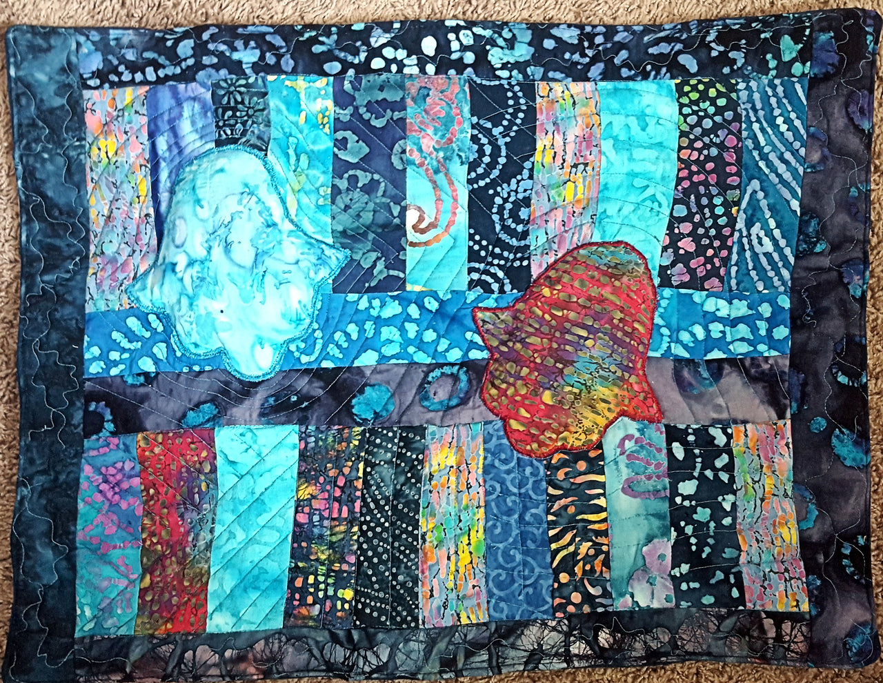 hamsas quilted batik wall hanging trabunto hands of fatima helping hands