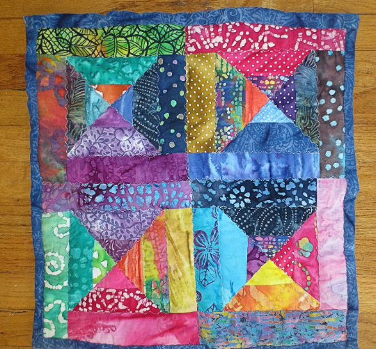 batik quilted wall hanging many pretty bright batiks one of a kind