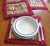 wine connoisseur quilted reversible placemats set 4 insulated mats