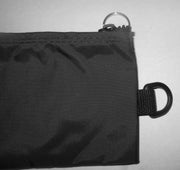 zippered pouches in two sizes extra small and small with choice of color and options to add extra small / black / side deering
